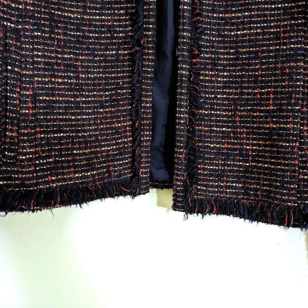 Banana Republic Tweed Fringe Detail Cropped Blazer Multicolor Size 8 - Picture 3 of 6